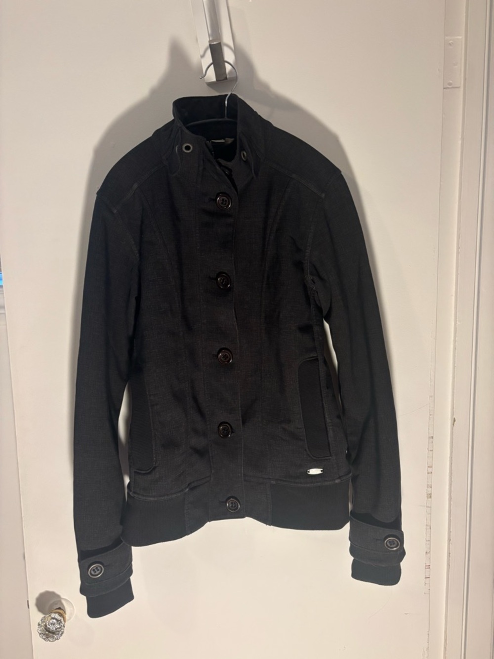 Women’s Dark Gray Button-Front Jacket - Picture 4 of 9